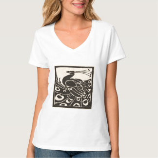 CAMISETA ELEGANTE PAVO REAL BLANCO NEGRO