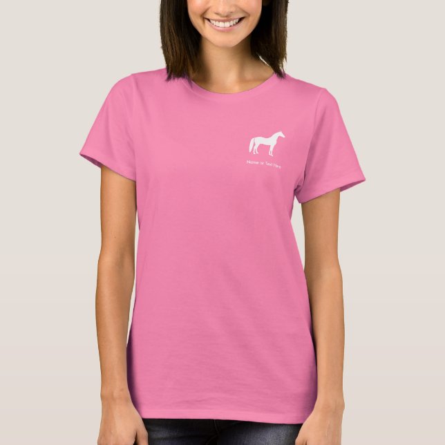 Camiseta Elegante Personalizable de caballo blanco (Anverso)