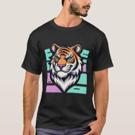 Camiseta Elegante Personalizado Cabeza de tigre Negrita y d
