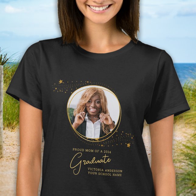 Camiseta Elegante Personalizado Graduado Foto Graduación de (Subido por el creador)