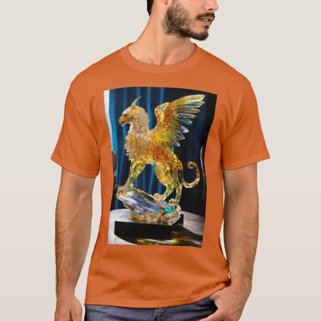 Camiseta Elegante Pheonix Dorado Impreso T-Shir. (Anverso)