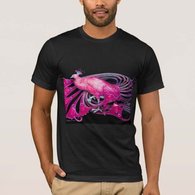 CAMISETA ELEGANTE PICOR EN ROSA, FUCHSIA, NEGRO (Anverso)
