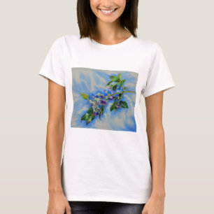 Camiseta Elegante pintura de color arándano azul