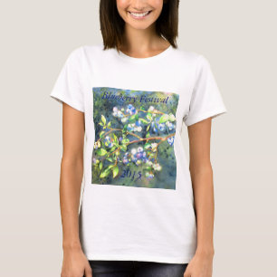 Camiseta Elegante pintura de color arándano azul