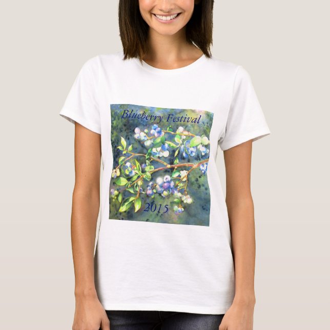 Camiseta Elegante pintura de color arándano azul (Anverso)