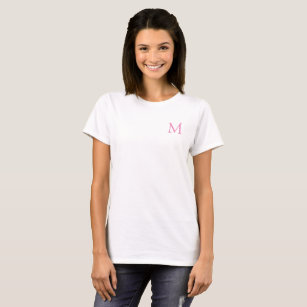 Camiseta Elegante plantilla de monograma moderno básico par