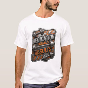 Camiseta Elegante Plata DEDICACIÓN EQUIVALE A RESULTADOS