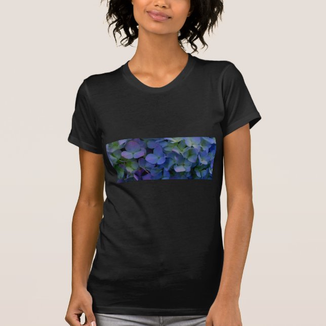 Camiseta Elegante polvoriento azul violeta floral (Anverso)