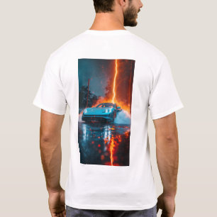 Camiseta Elegante Porsche Taycan 4S 4S 4S Auto azul claro T