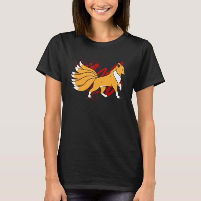 Camiseta Elegante protector kitsune kami inari Fox de Japón (Anverso)