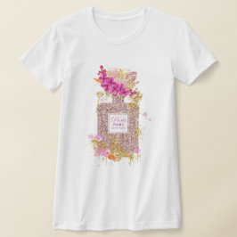 Camiseta Elegante Purpurina rosa de lujo Perfume T-Shirt