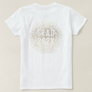 Camiseta Elegante Relieve metalizado blanco de graduación d