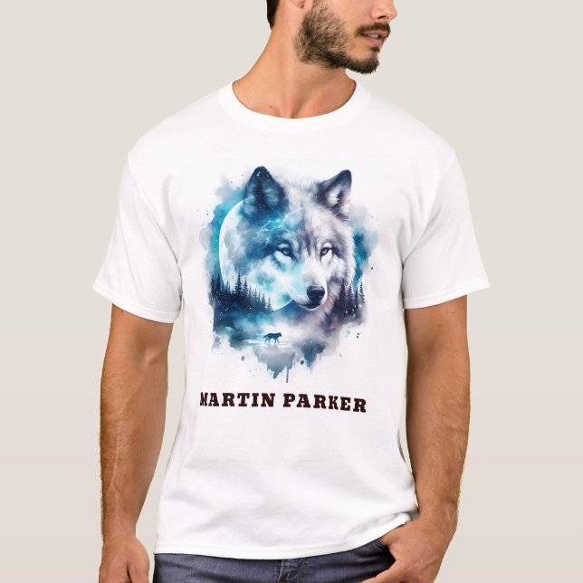 Camiseta Elegante resumen gracioso lobo y el básico de los  (Anverso)