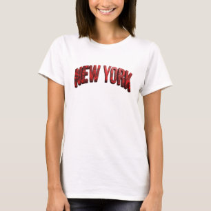 Camiseta elegante roja con cita de NEW YORK
