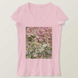 Camiseta Elegante Romántico Hydrangea Garden V-Neck