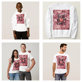 Camiseta Elegante Rosa Bonita Mejor Mamá Floral
