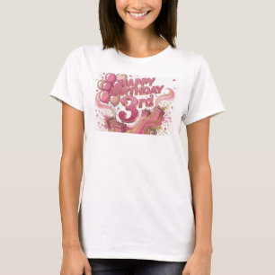 Camiseta elegante rosa con eslogan de FELIZ CUMPLE