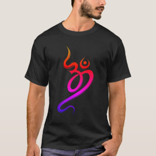 Camiseta Elegante Rótulo de OM colorido