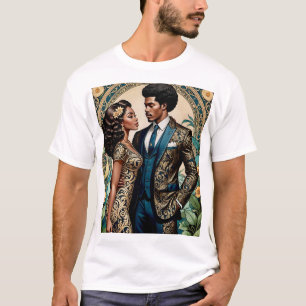 Camiseta Elegante Royal Couple Luxury Moda Art T-Shirt