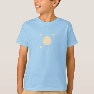 Camiseta Elegante Sistema Solar Minimalista Planetas y Estr