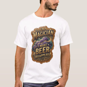 Camiseta Elegante SOY UN MAGO HAGO QUE LA CERVEZA DESAPAREZ