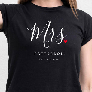 Camiseta Elegante Sra. Personalizado Apellido y Boda de cit