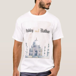 Camiseta Elegante Taj Mahal Typology Watercolor Boda