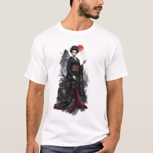 Camiseta Elegante vampiro japonés Yokai Luna de sangre