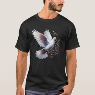 Camiseta Elegante vuelo de la tranquila mina de pájaros bla