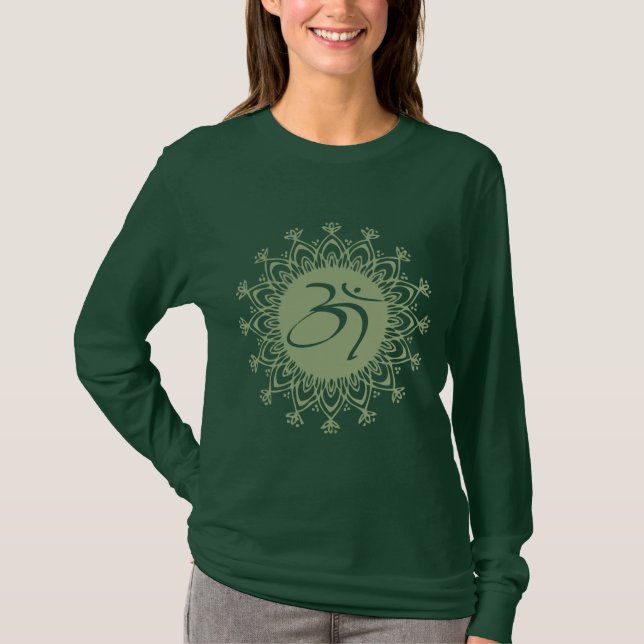 Camiseta Elegante y diversión Aum verde (Anverso)