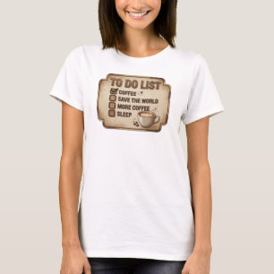 Camiseta Elegante y Estiloso Rosa CAFÉ PRIMERO SALVAR MUNDO