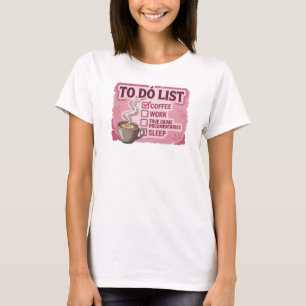 Camiseta Elegante y Estiloso Rosa CAFÉ TRABAJO CRIMEN REAL