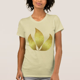 Camiseta Elegante y moderno tres hojas de oro con adornos