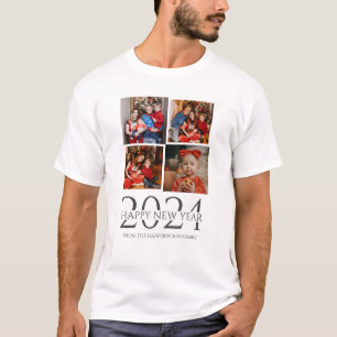 Camiseta Elegante y simple foto de Año Nuevo Feliz Año Nuev