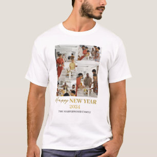 Camiseta Elegante y simple foto de Año Nuevo Feliz Año Nuev