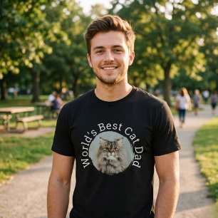 Camiseta Elegante y Simple Foto Personalizada del Mejor Pap