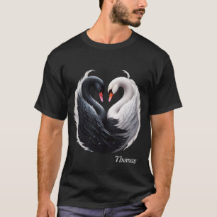 Camiseta Elegantes cisnes forjando un corazón juntos.