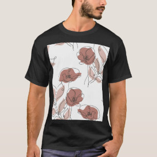 Camiseta Elegantes Flores De Adormidera Patrón Sin Maravill