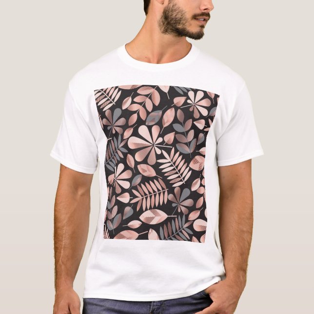 Camiseta Elegantes hojas otoñales: Geométricas Pastel (Anverso)