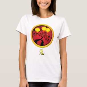 Camiseta Elegantes lámparas de oro de conejo del Año Nuevo 