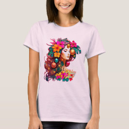 Camiseta Elegantes mujeres con arte festivo tropical para e