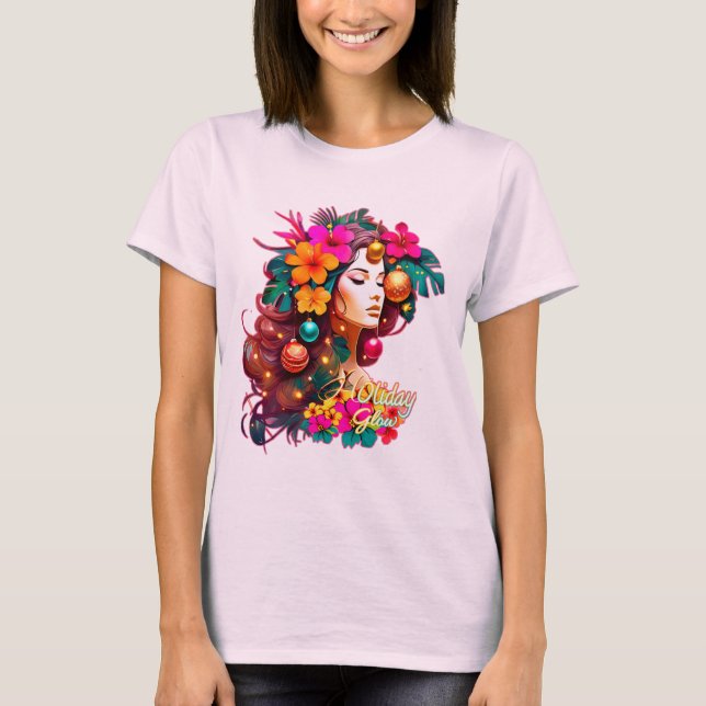 Camiseta Elegantes mujeres con arte festivo tropical para e (Anverso)
