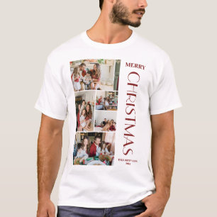 Camiseta Elegantes Navidades Collage de fotos simple famili
