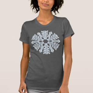 Camiseta Elegantes Navidades de copos de nieve helados blan