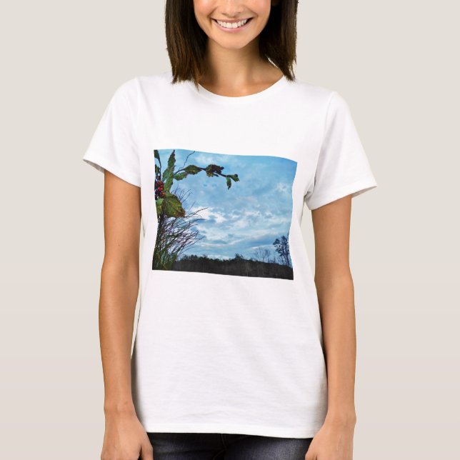 Camiseta Elegantes Navidades Holly, cielo azul (Anverso)
