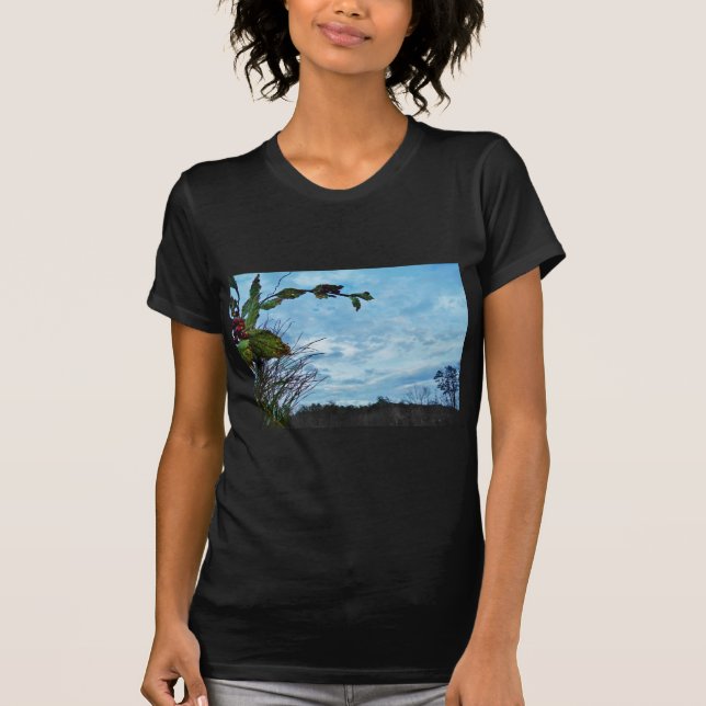 Camiseta Elegantes Navidades Holly, cielo azul (Anverso)
