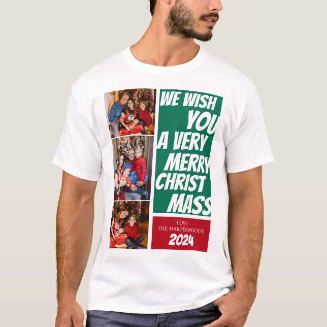Camiseta Elegantes navidades regalo familia nombre personal (Anverso)