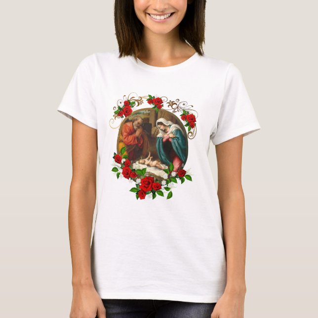 Camiseta Elegantes Navidades Roses Roses Roses Natividad Sa (Anverso)