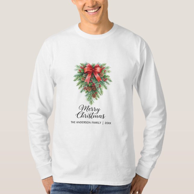 Camiseta Elegantes Navidades Wreath Holiday (Anverso)