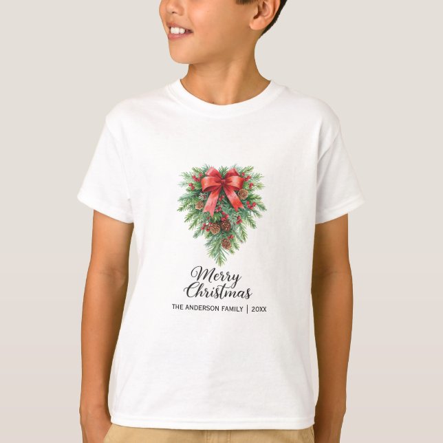 Camiseta Elegantes Navidades Wreath Holiday (Anverso)
